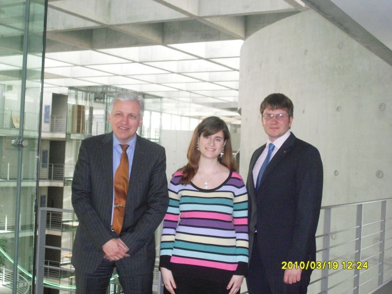 Manfred Kolbe MdB, Stefanie Tamke und Marian Wendt im Paul-Lbe-Haus des Deutschen Bundestages