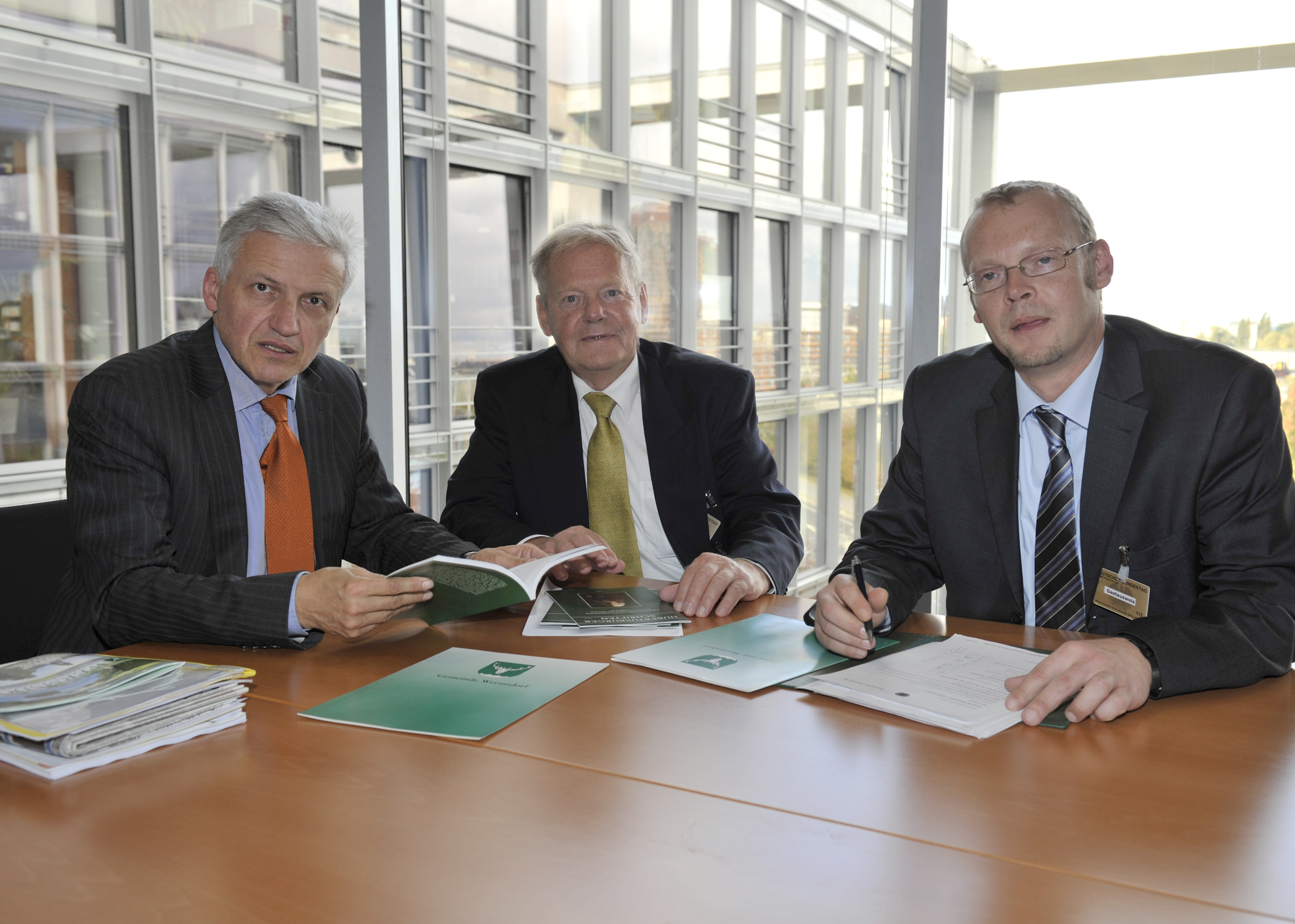 Vorbesprechung: MdB Manfred Kolbe, Dr. Georg Mller und Brgermeister Matthias Mller